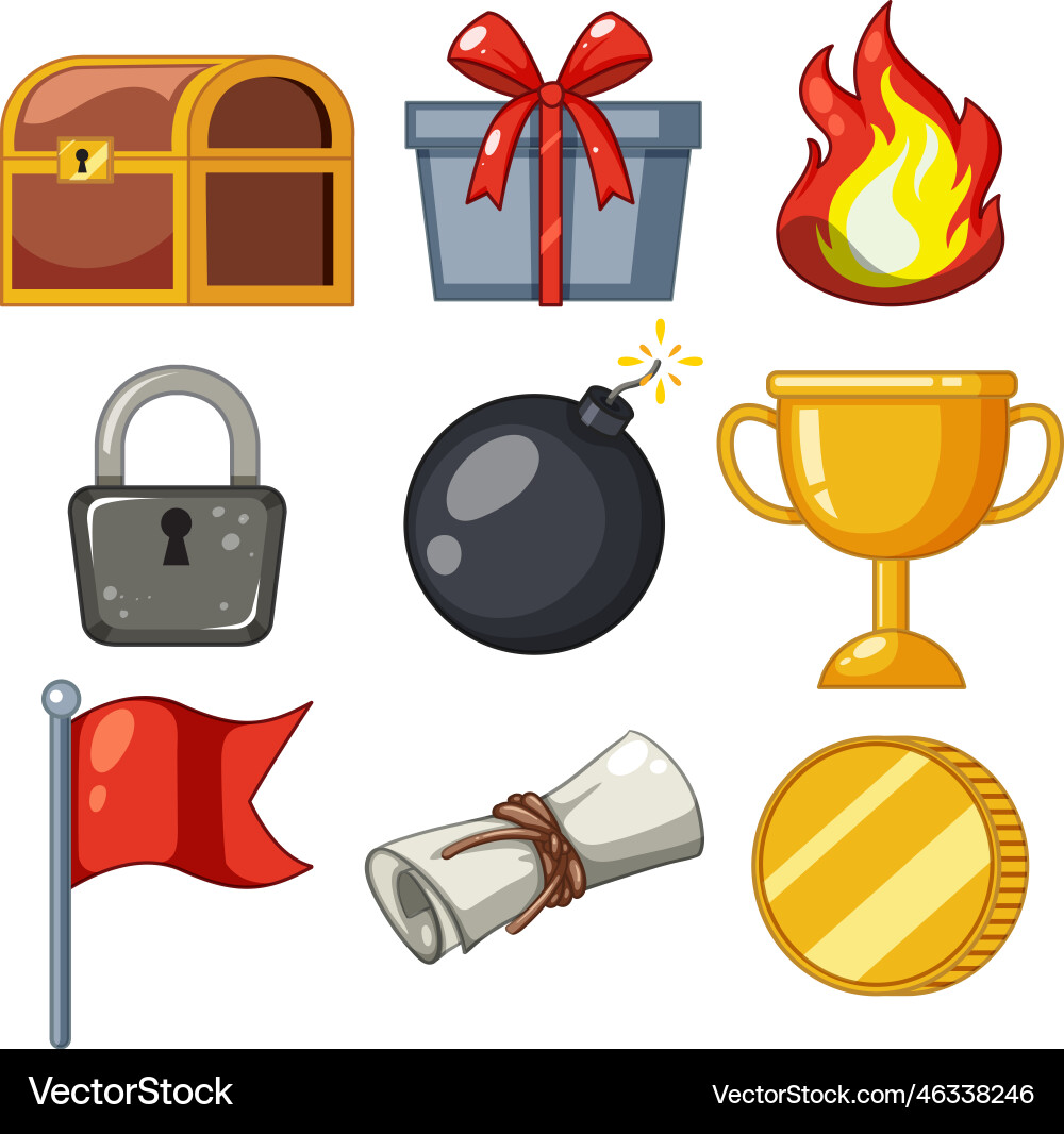 Set of game elements Set of game elements vector image