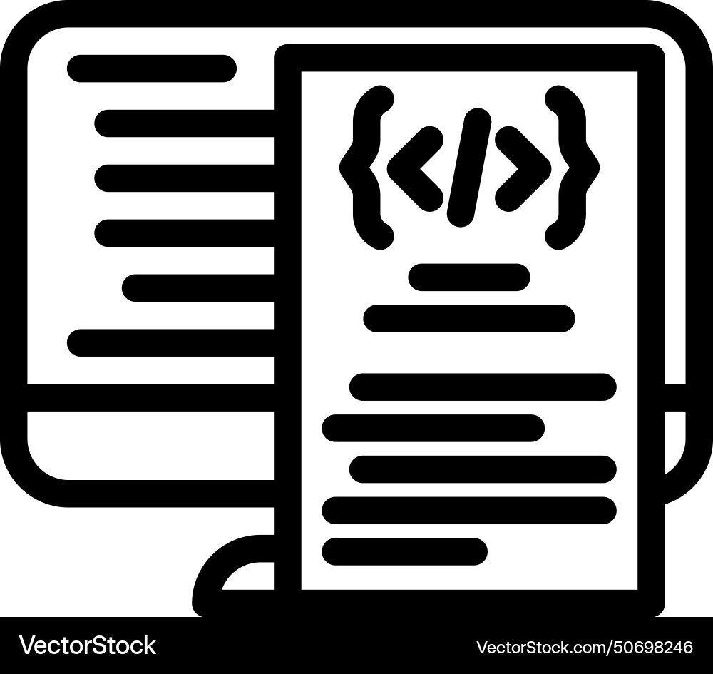 Software documentation technical writer line icon Software documentation technical writer line icon vector image