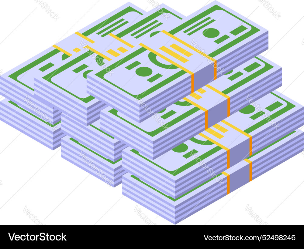 Stack of dollar banknotes forming increasing graph Vector Image