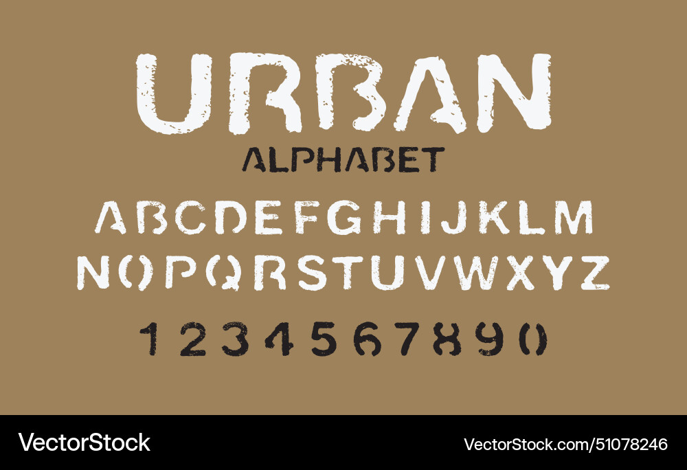 Urban Stencil Font Set Vektorbild