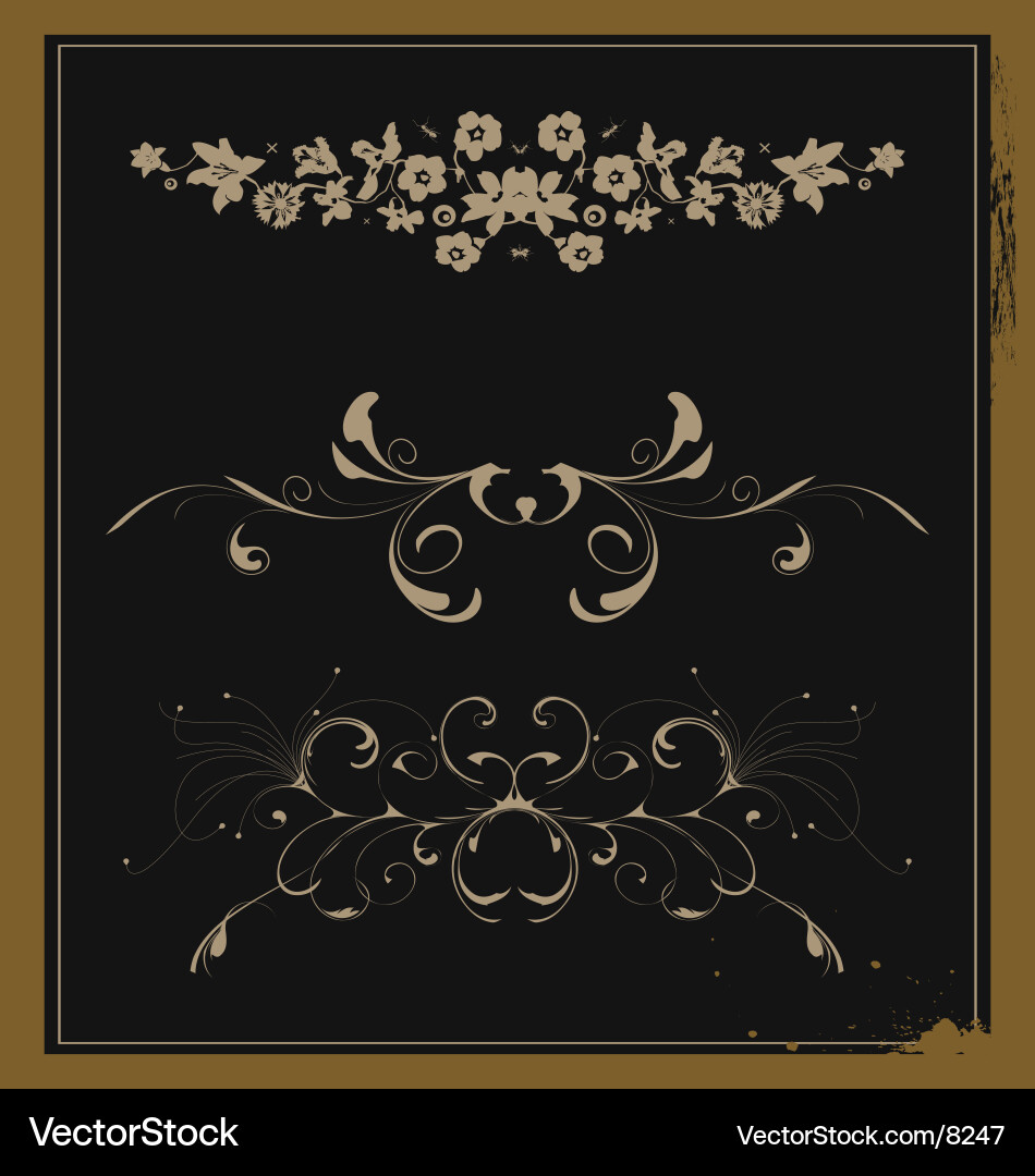 Abstract pattern on black background vector image