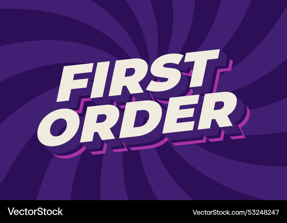 First order text effect in 3d style with modern First order text effect in 3d style with modern vector image