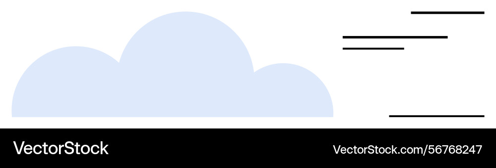Minimalist cloud with speed lines representing Minimalist cloud with speed lines representing vector image