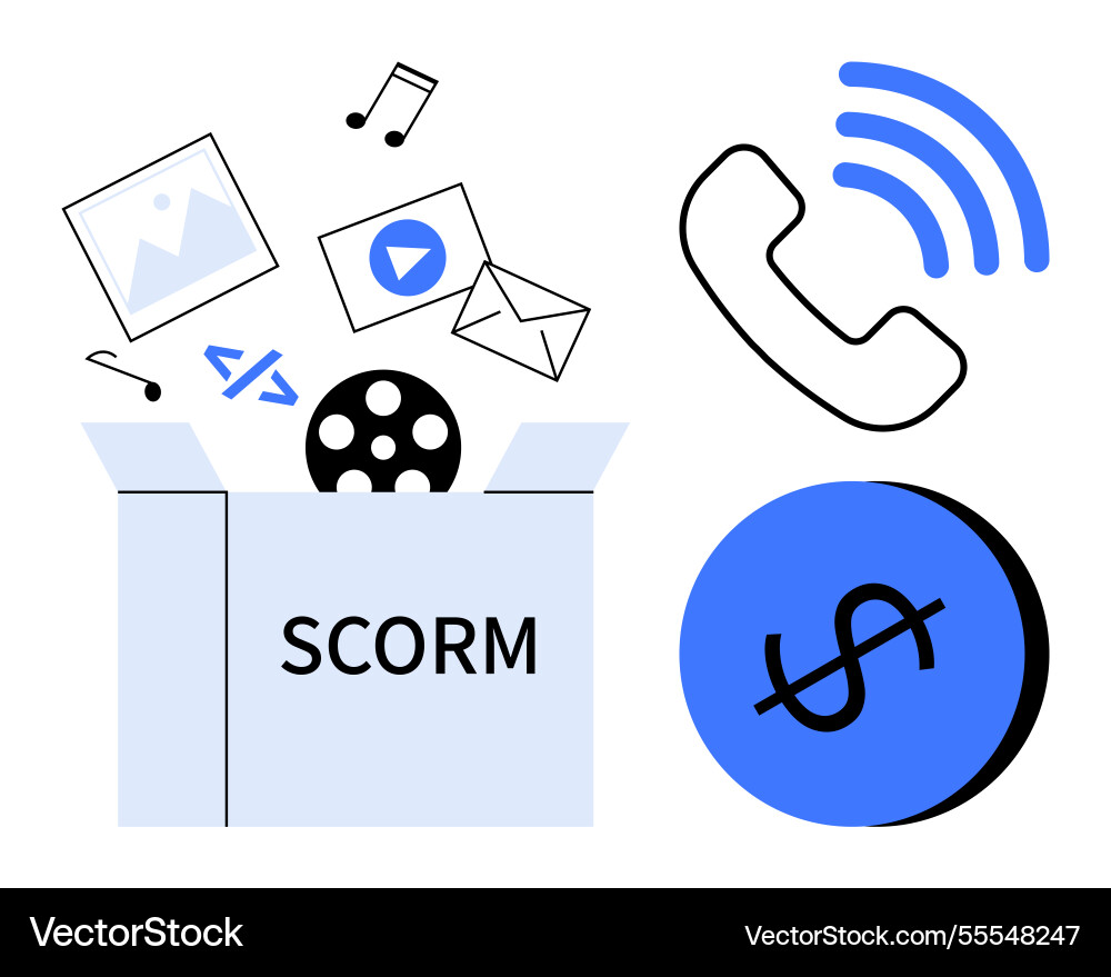 Modern digital learning and communication tools Modern digital learning and communication tools vector image
