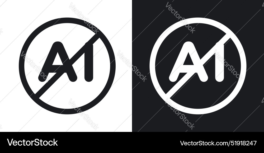No ai sign set Royalty Free Vector Image - VectorStock