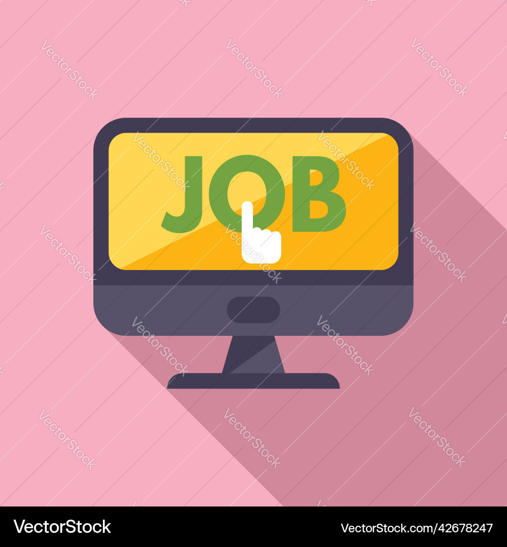 Online job click icon flat computer search Online job click icon flat computer search vector image