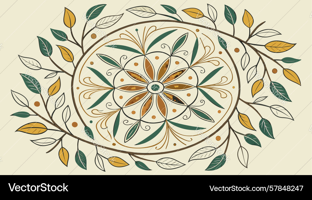 Ornate circular pattern intricate geometric Vector Image