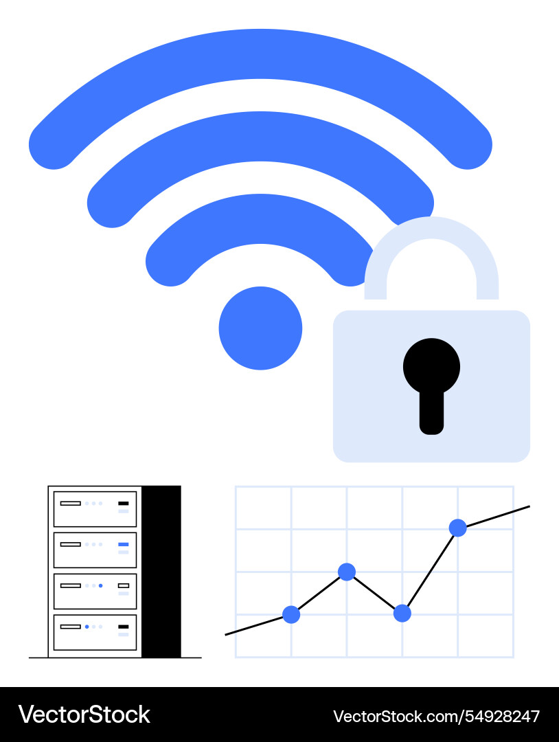 Wireless security with data encryption analytics Wireless security with data encryption analytics vector image