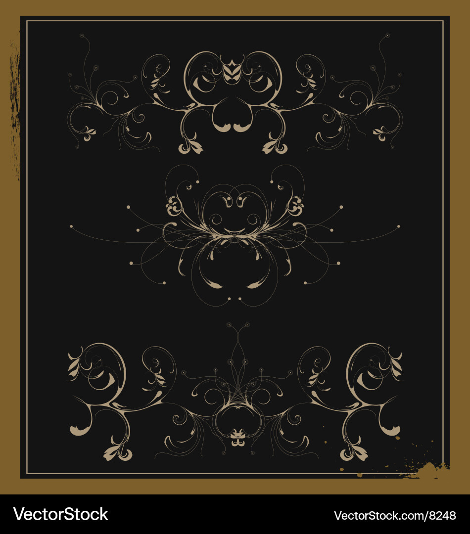 Abstract pattern on black background vector image