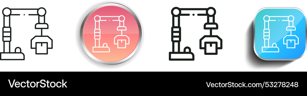 Crane icon thin linear regular and button style vector image