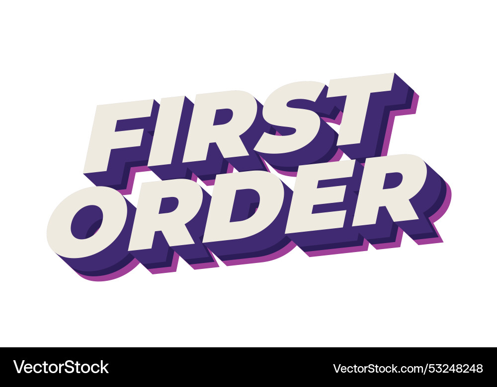 First order text effect in 3d style with modern Vector Image