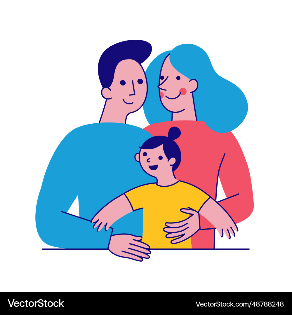 In simple flat style with smiling characters Vector Image