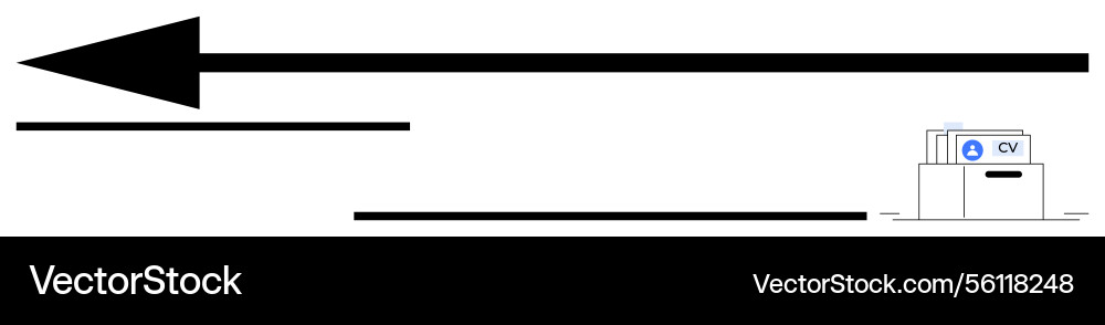 Large arrow pointing left with a document stack Large arrow pointing left with a document stack vector image