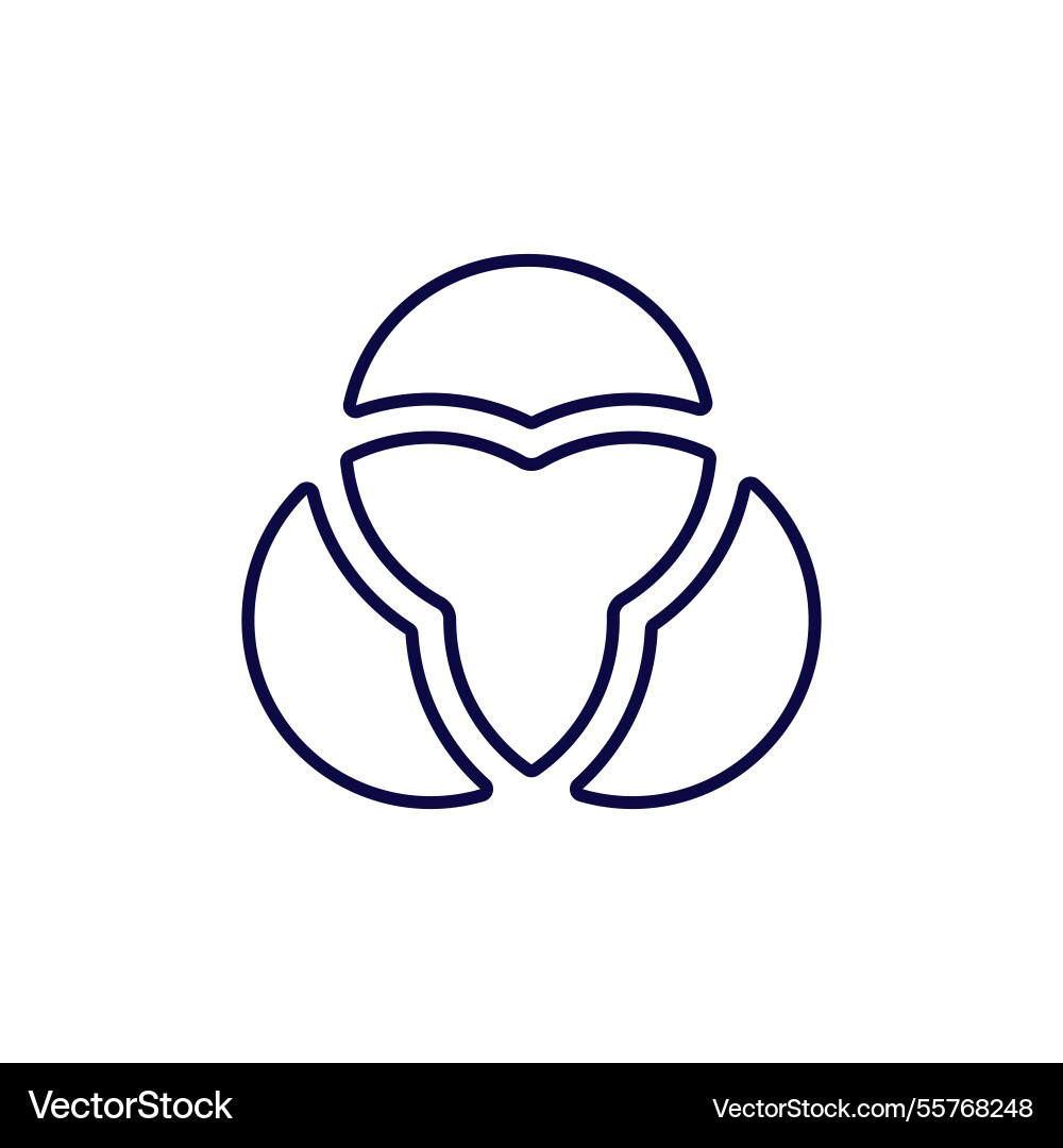 Minimalist circle design with simple overlapping vector image
