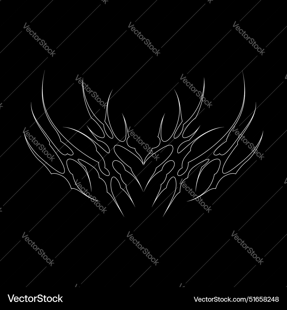 Neo tribal y2k gothic style tattoo cyber sigilism Neo tribal y2k gothic style tattoo cyber sigilism vector image