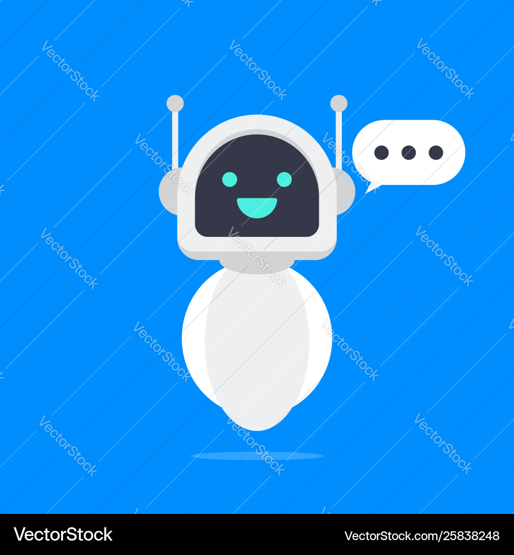 Smiling Robot Chatbot - AI Assistant vector image