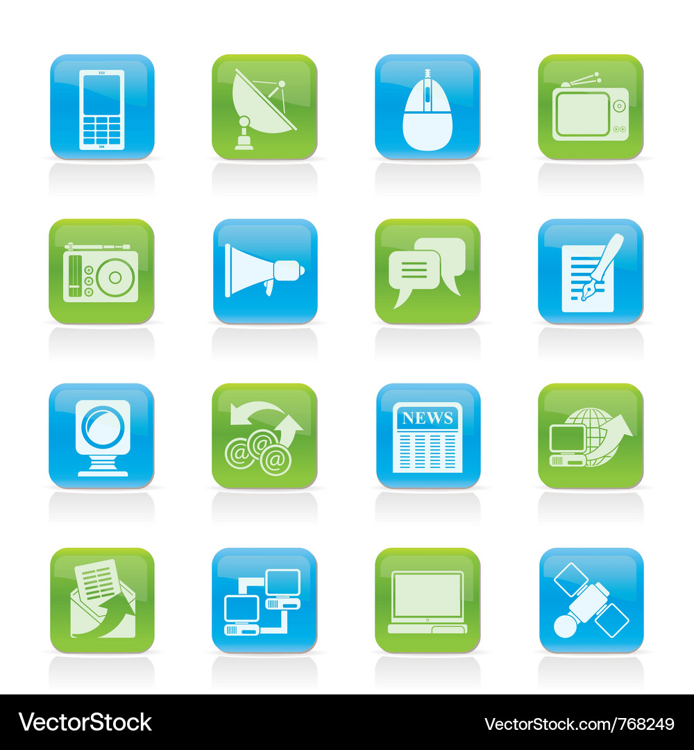 Communication and technology icons Vector Image