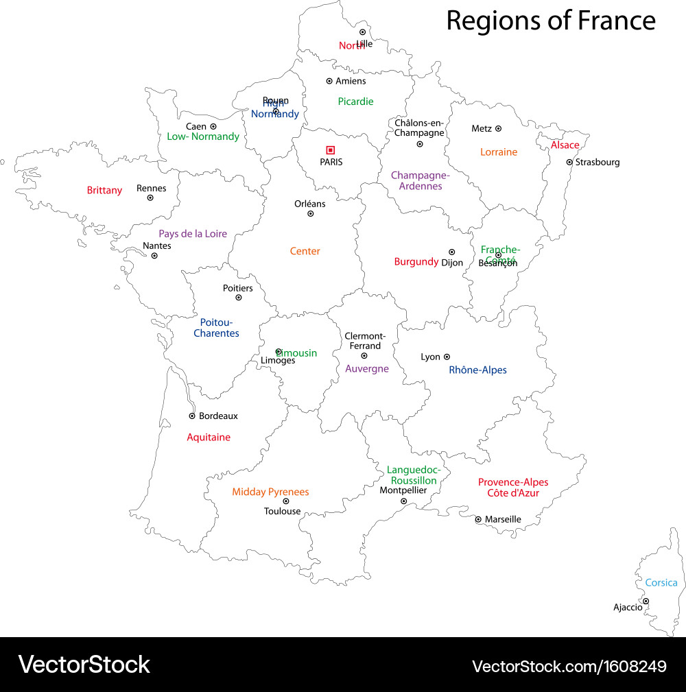 Contour france map