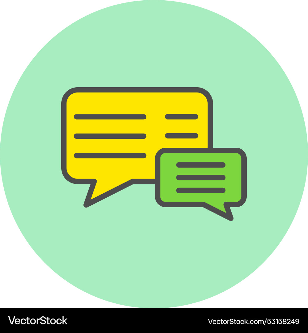 Dialog line filled circle icon Vector Image
