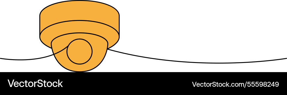 Fixed cctv camera one line colored continuous Fixed cctv camera one line colored continuous Vector Image