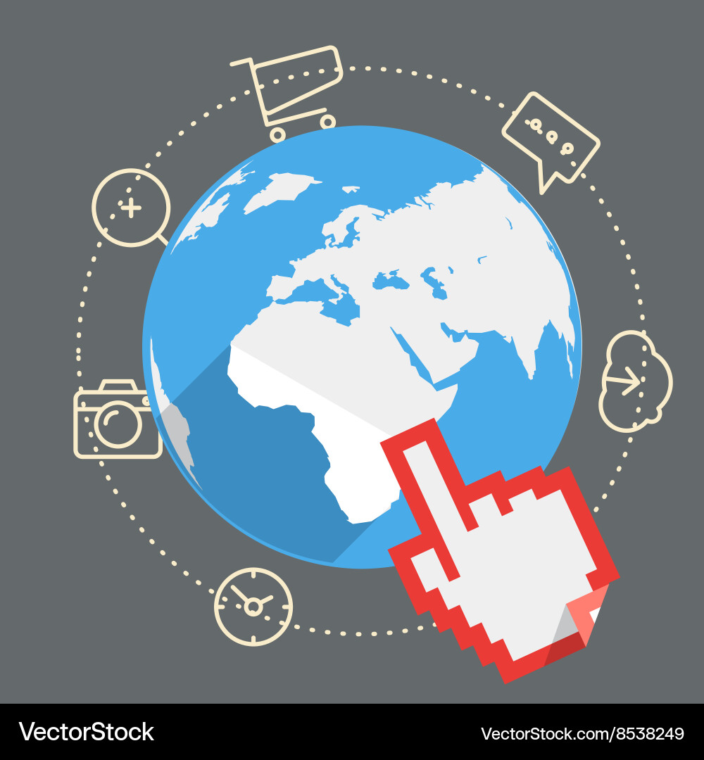 Flat design modern web media network concept vector image