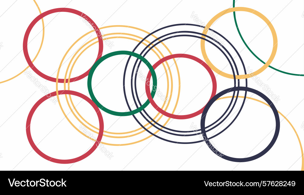 Interlocking rings abstract pattern connectivity vector image