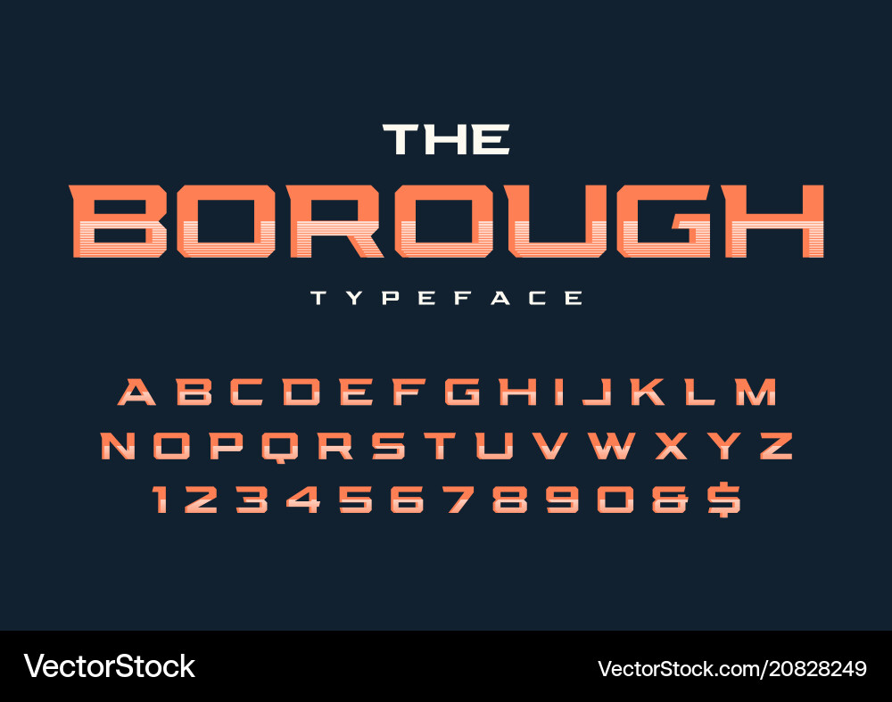 Retro Borough Font - Display Typeface vector image