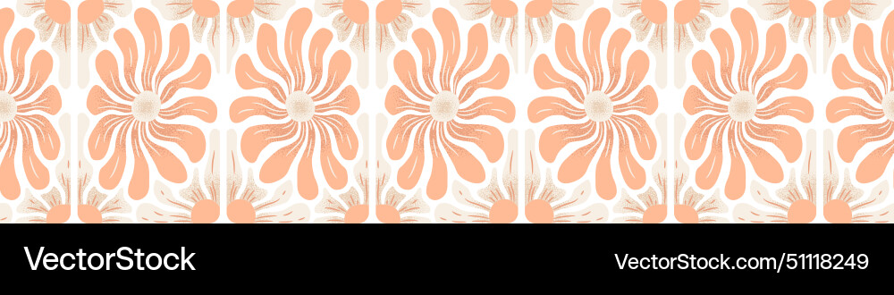 Seamless horizontal pattern with abstract flowers Seamless horizontal pattern with abstract flowers Vector Image