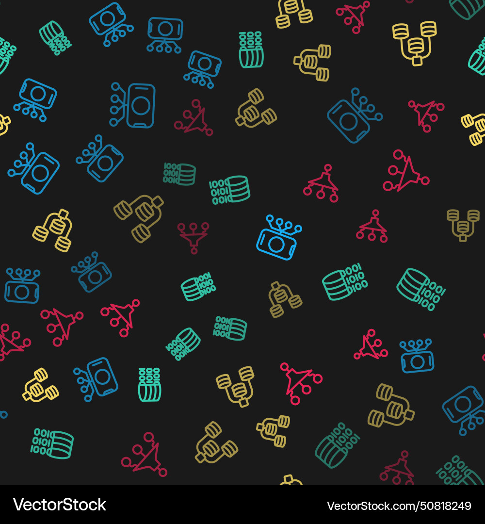 Set line neural network binary code server data Set line neural network binary code server data vector image