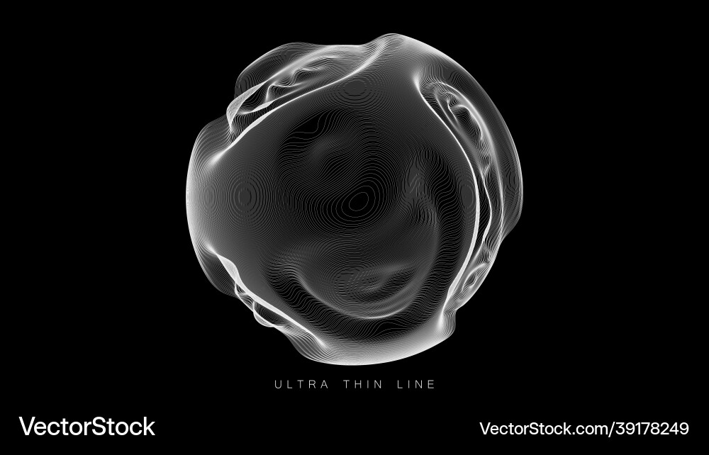 Ultra thin line fluid geometry dynamic Ultra thin line fluid geometry dynamic vector image