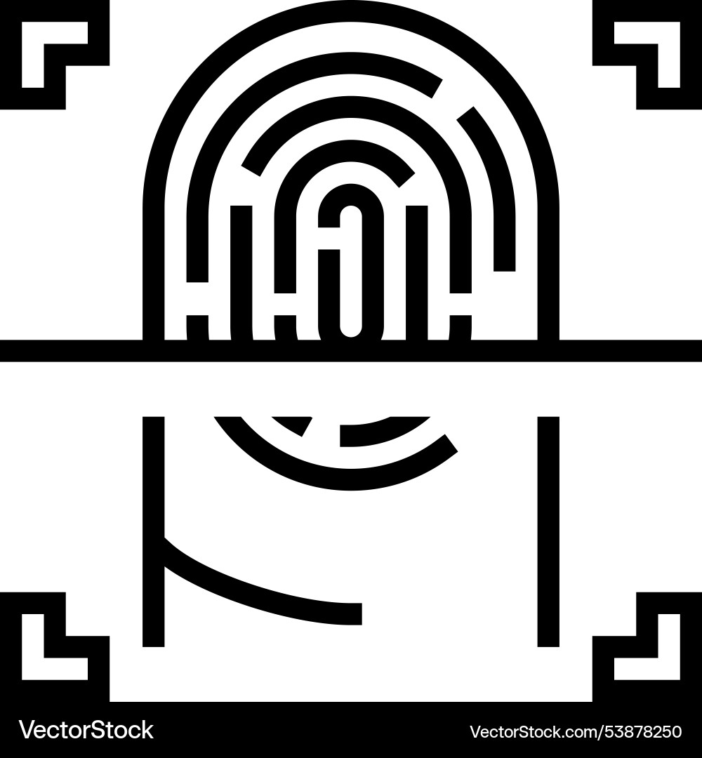 Fingerprint scan line icon Fingerprint scan line icon vector image