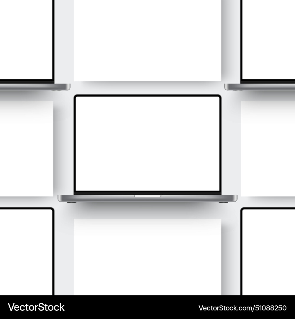 Laptops with blank web screens mockups vector image