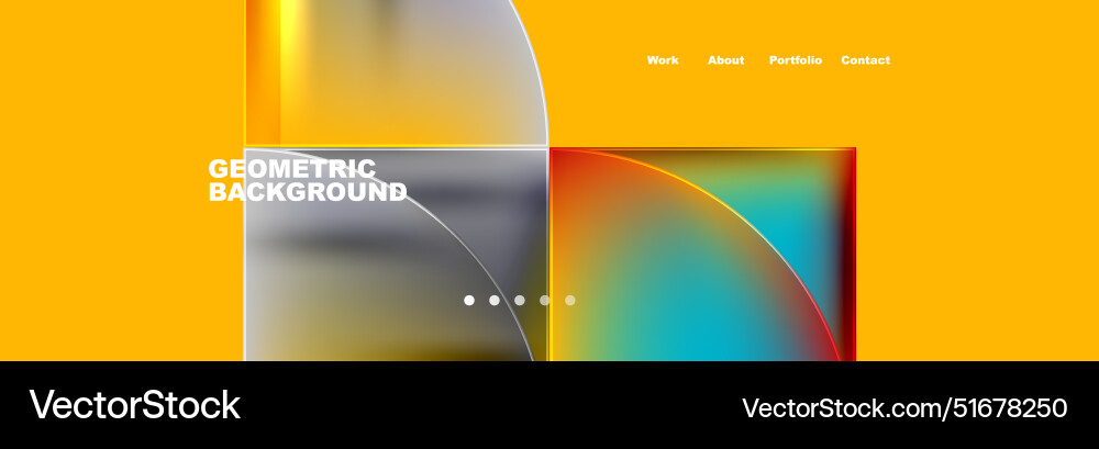 Round triangles and squares web site page template Round triangles and squares web site page template Vector Image