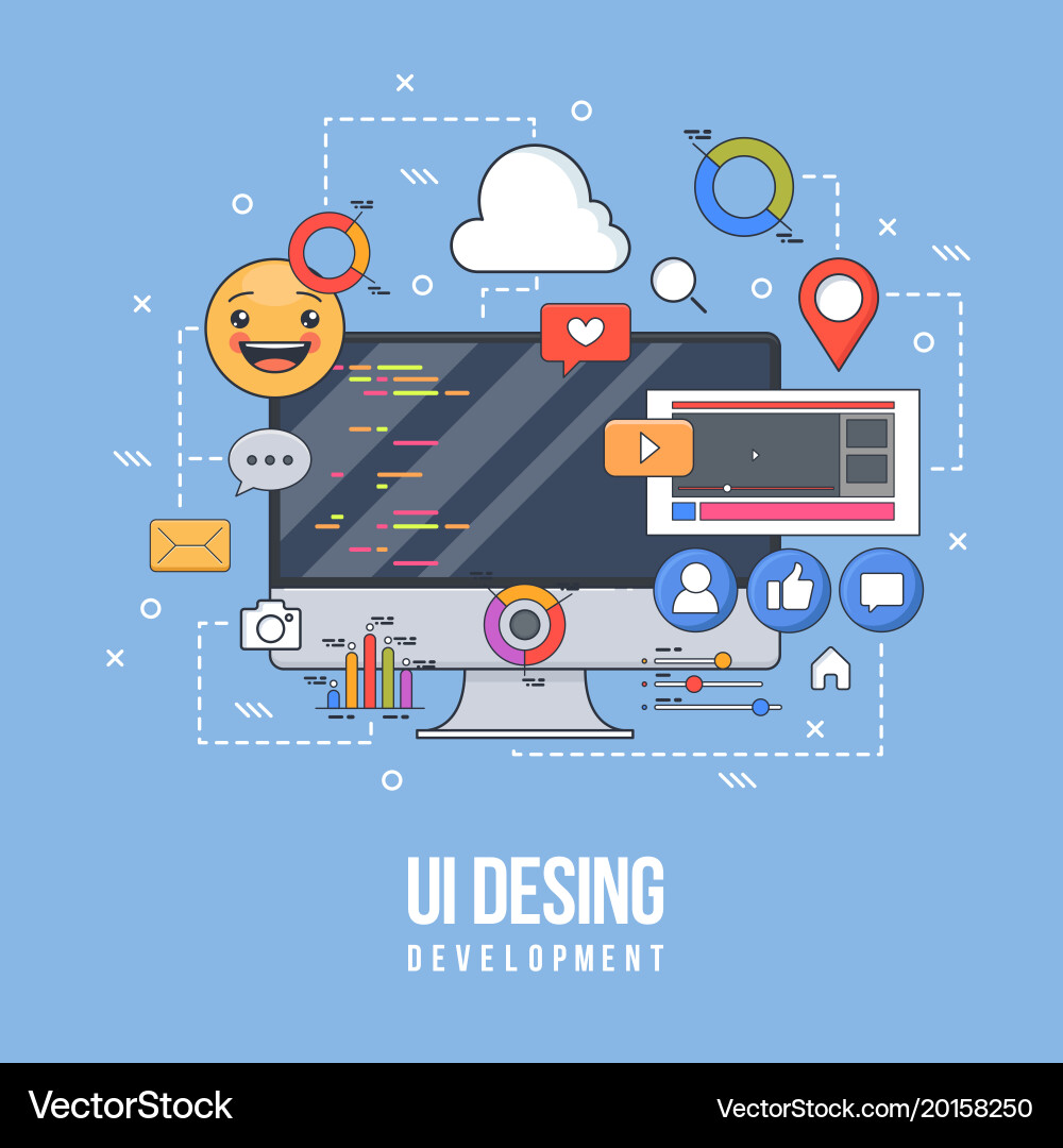 Wohnung für ui-ux Design Web vektorbild