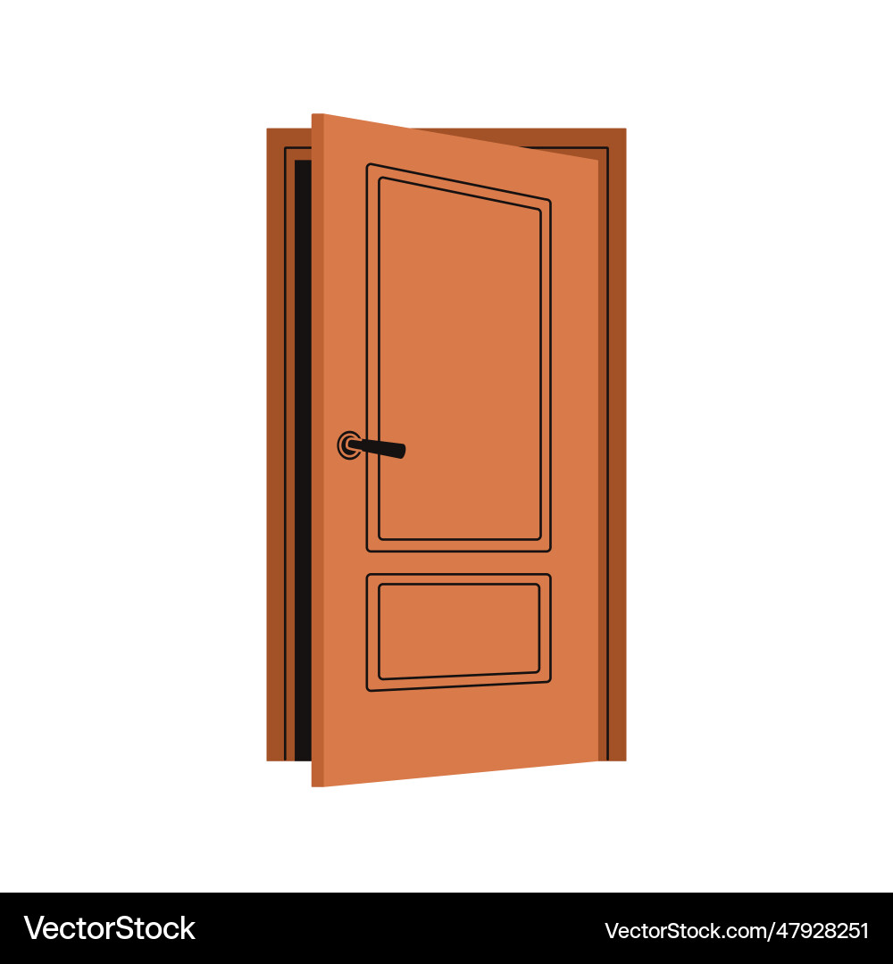 Ajar door slightly open wooden doorway entrance Ajar door slightly open wooden doorway entrance vector image
