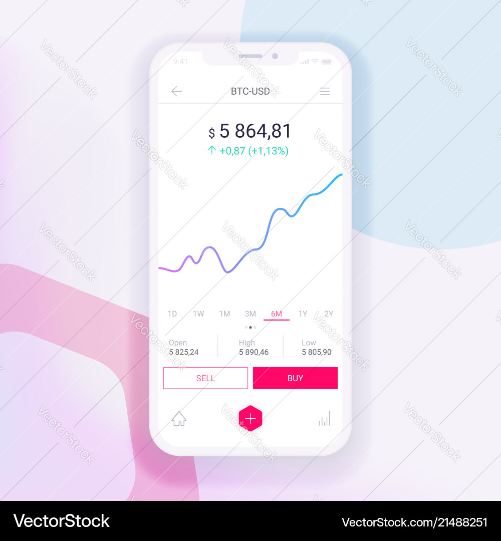 Clean mobile ui design concept trendy Clean mobile ui design concept trendy vector image