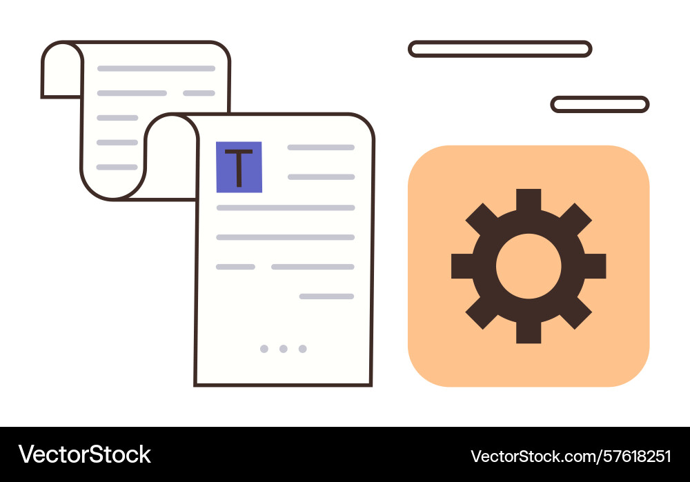Document processing and automation visual vector image