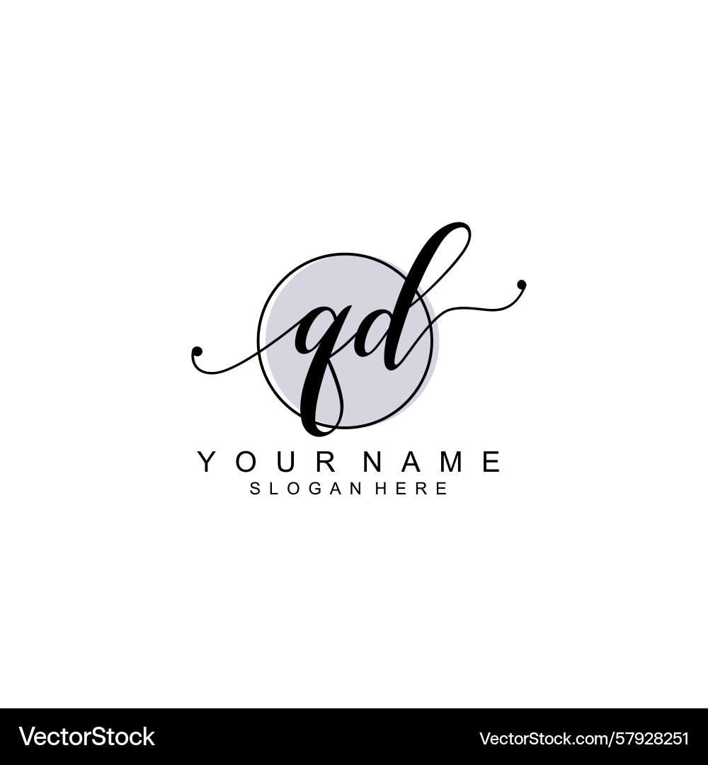 Handwriting logo concepts with initial qd Vector Image