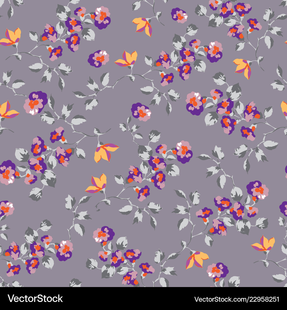 Seamless pattern design with little forget me Seamless pattern design with little forget me vector image