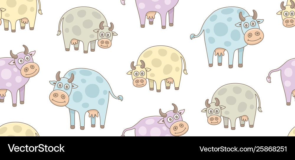 Seamless pattern with cows vector image