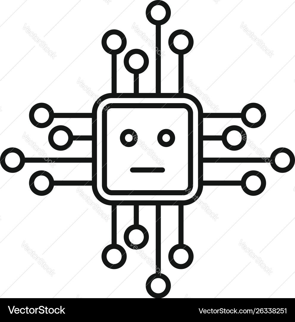Smartphone processor icon outline style Smartphone processor icon outline style vector image