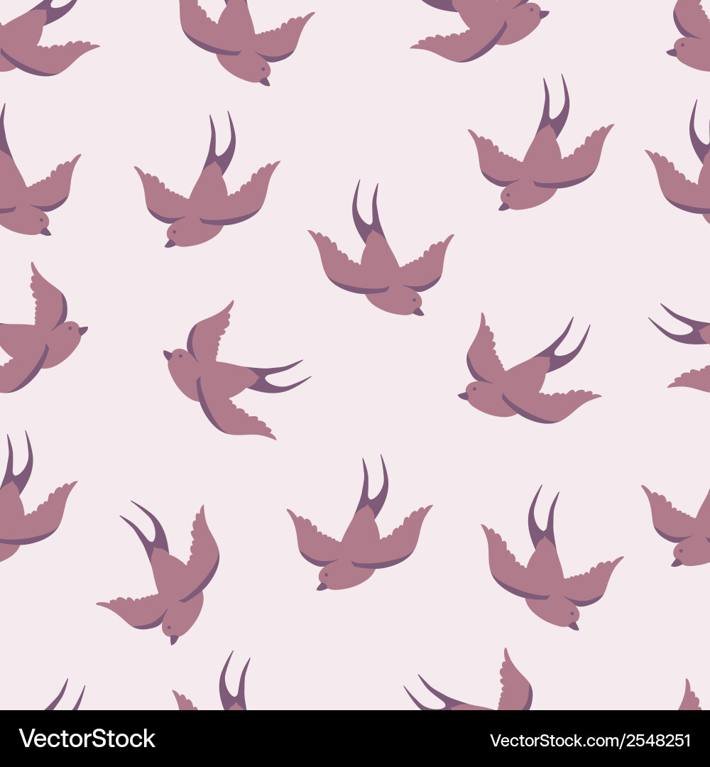 Swallows Seamless Pattern vector image