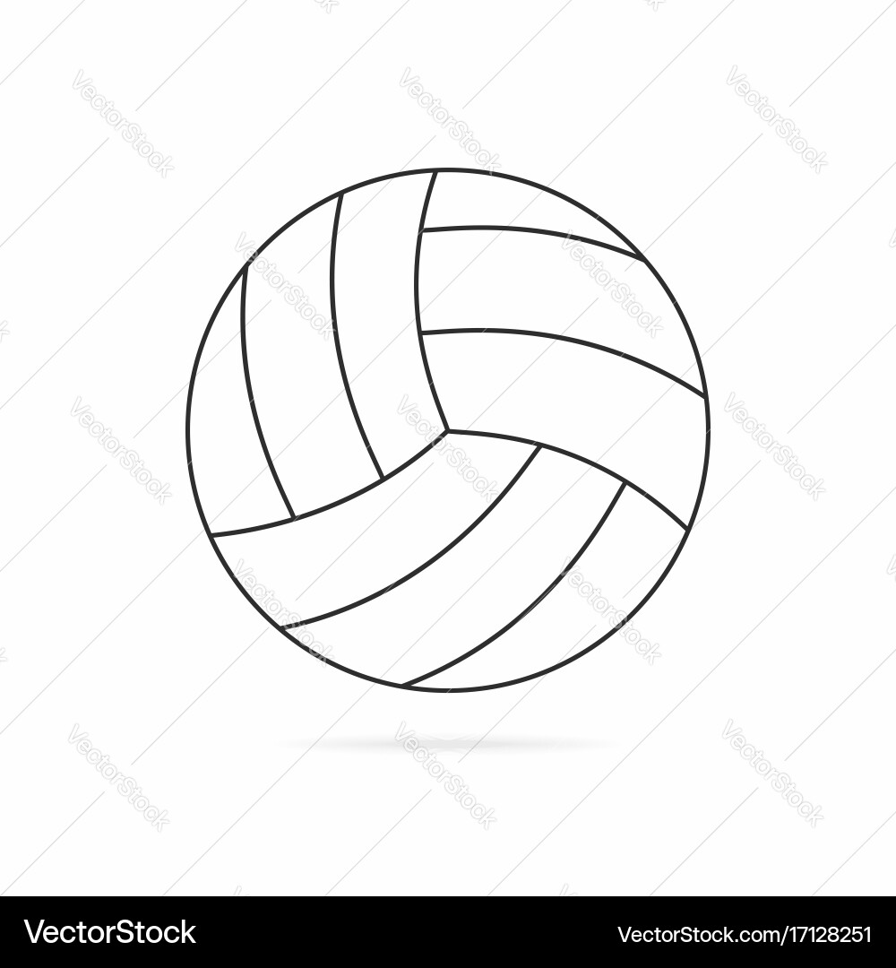 Volleyball ball with shadow isolated on white vector image
