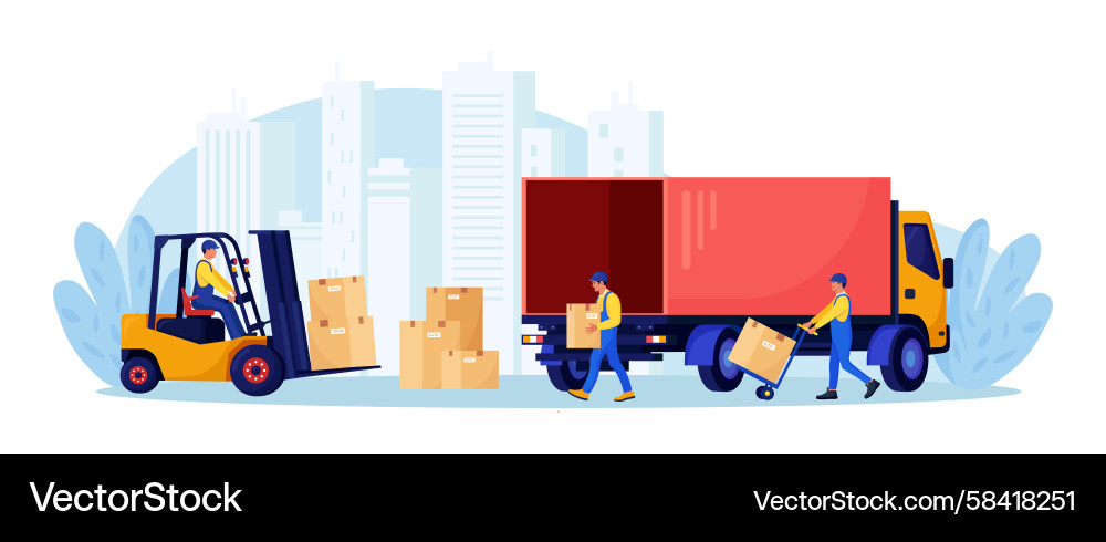 Warehouse Logistics: Loading & Stacking Vector Image