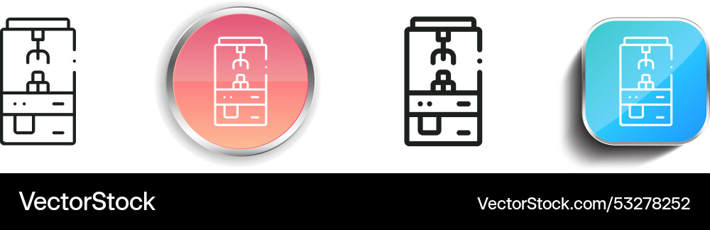 Crane machine icon thin linear regular and button vector image