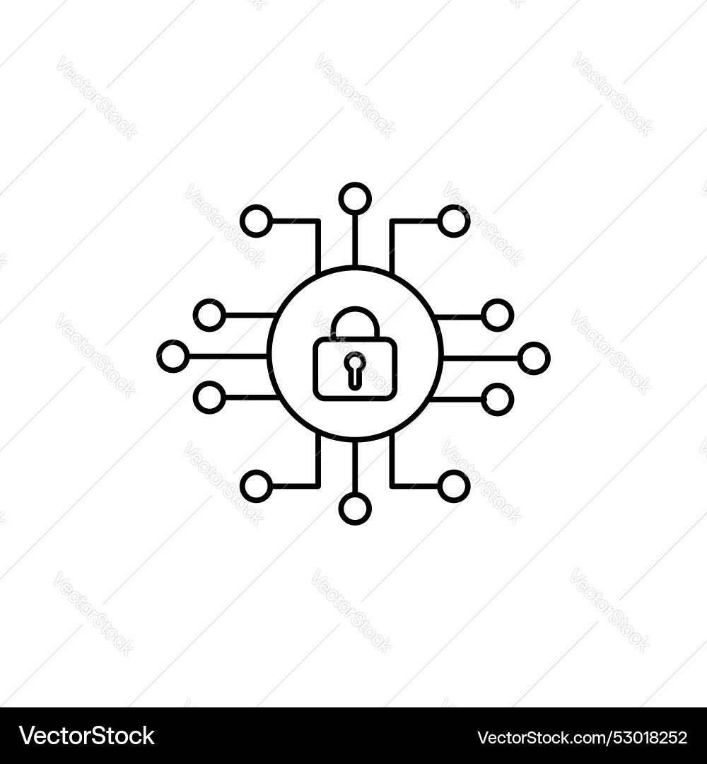 Cyber security icon set digital system data tech Cyber security icon set digital system data tech vector image