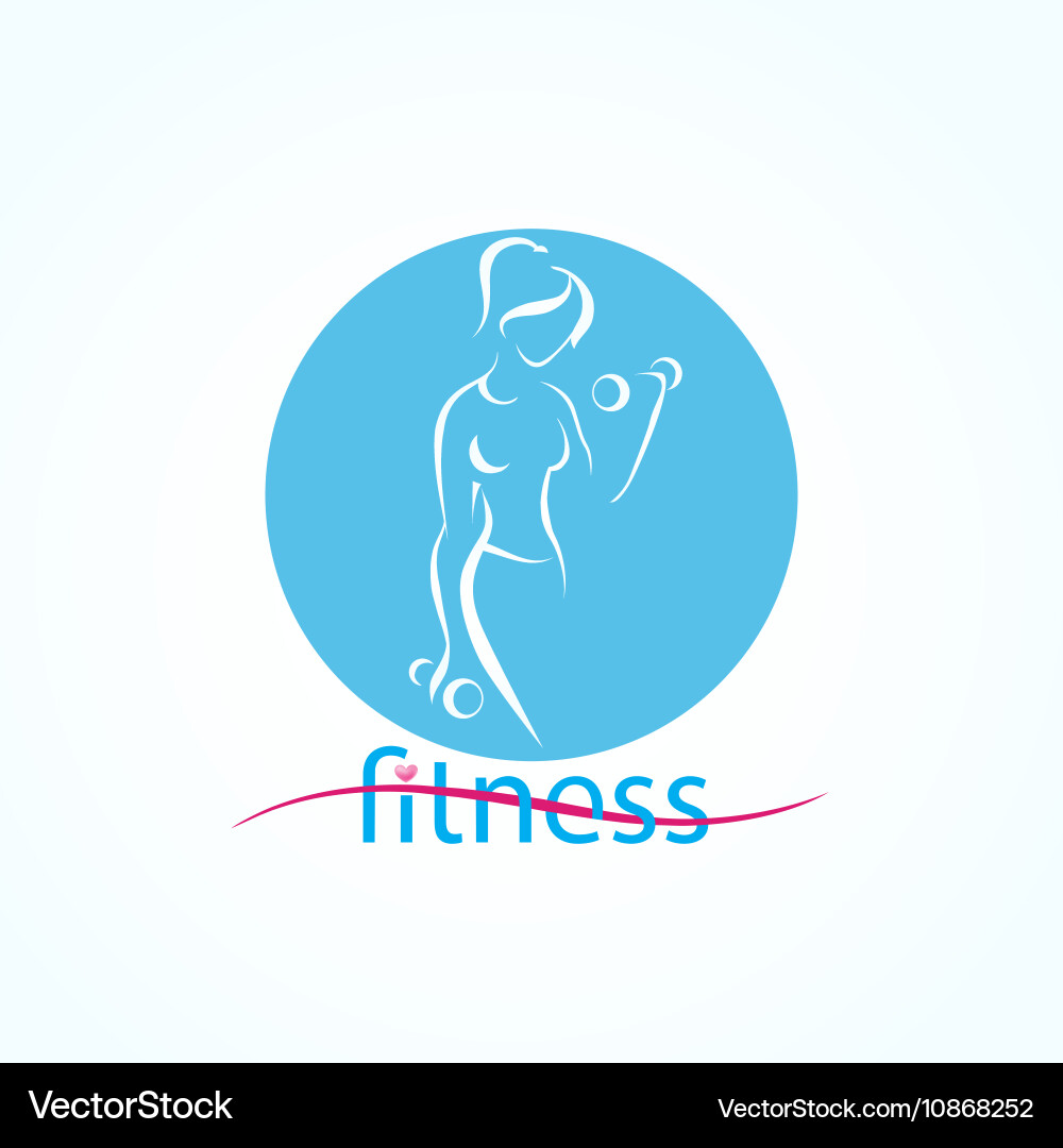 Fitness ans sport girls icons vector image