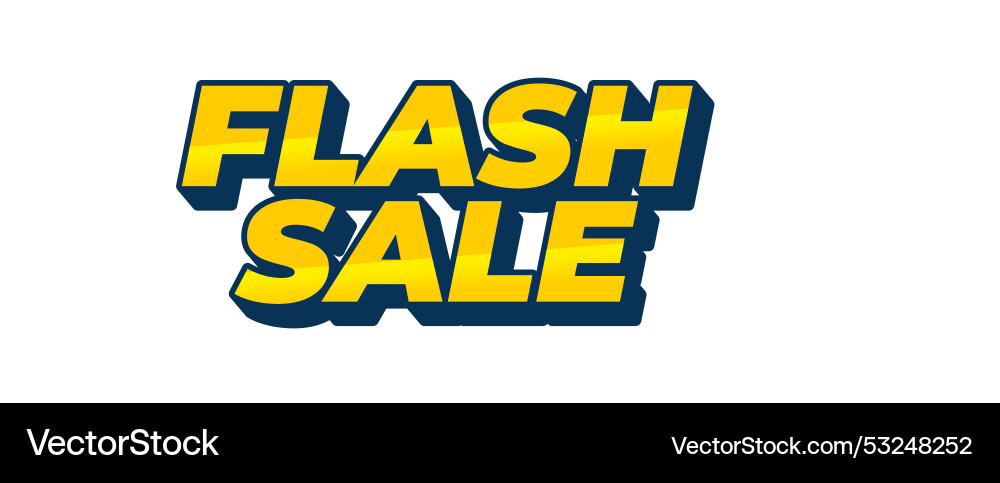 Flash sale text effect in 3d style for digital Flash sale text effect in 3d style for digital Vector Image
