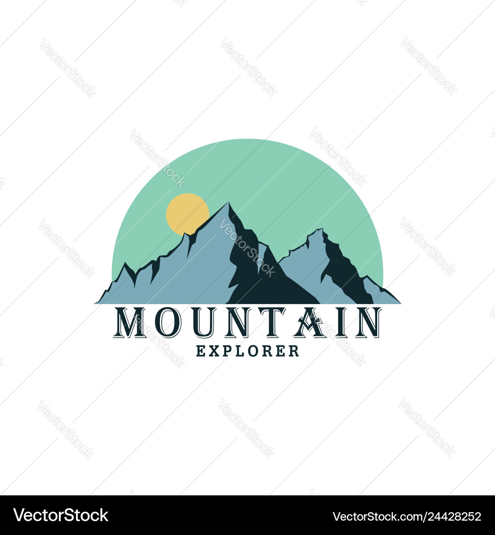 Forest mountain adventure logo explorer badge Forest mountain adventure logo explorer badge vector image