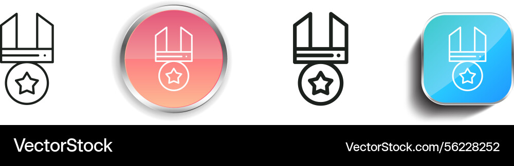 Medal icon thin linear regular and button style vector image